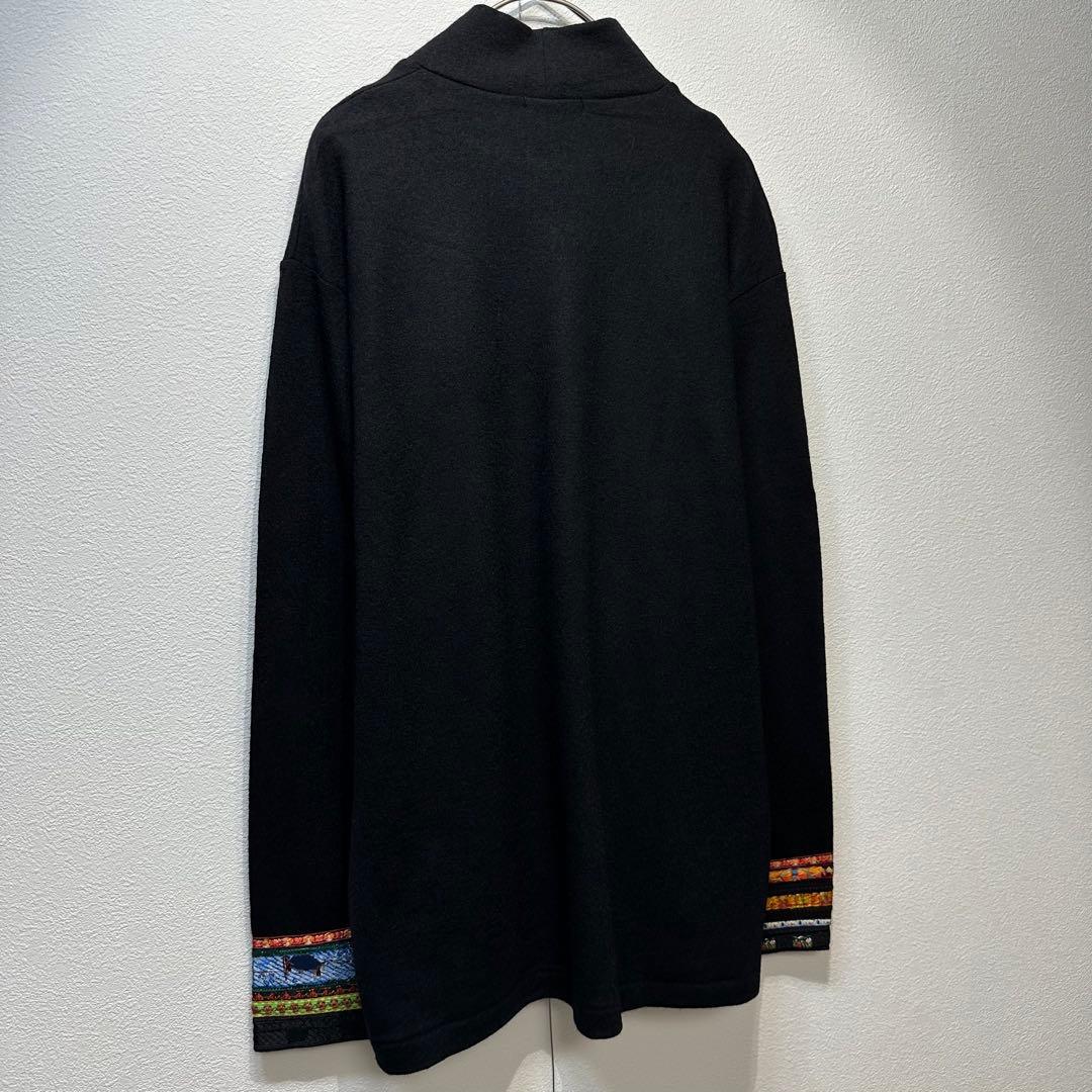 希少 美品 ワイズヨウジヤマモト ウール ハイネック 総柄 刺繍デザイン ニット