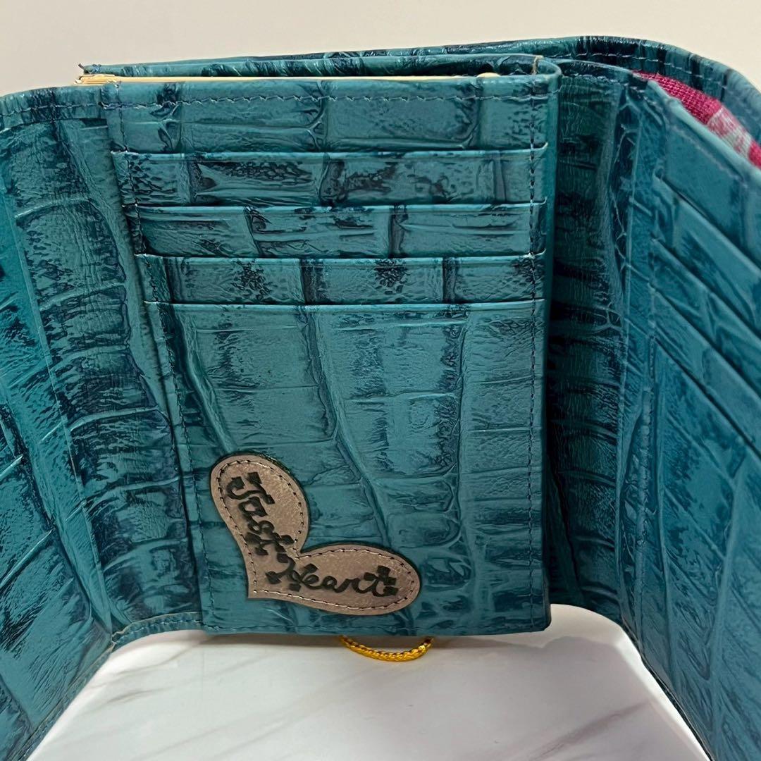 タグ付未使用 シンクビー ジャストハート スパンコール レザー　がま口 財布