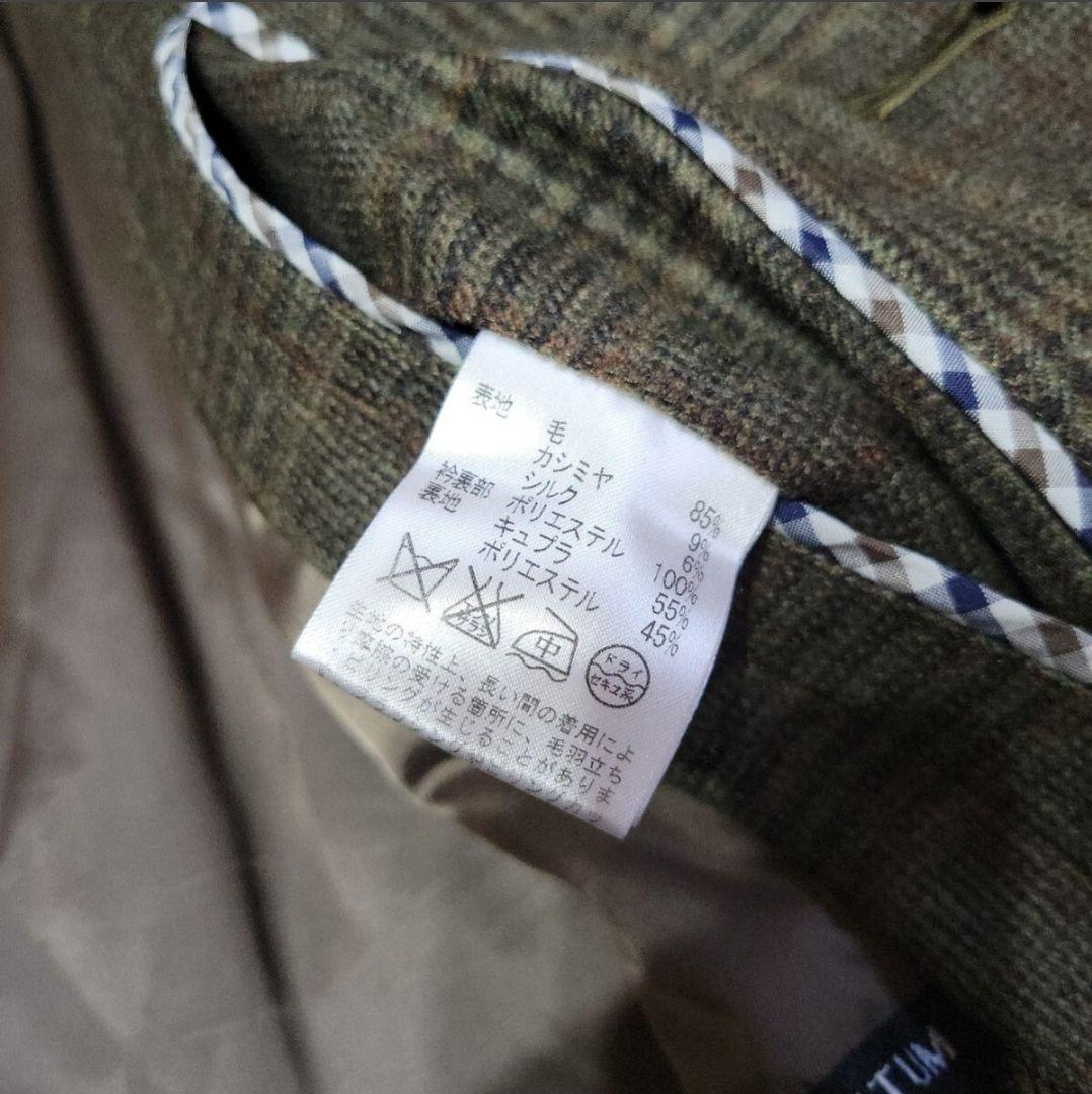 AQUASCUTUM★グレンチェック ステンカラーコート アクアスキュータム