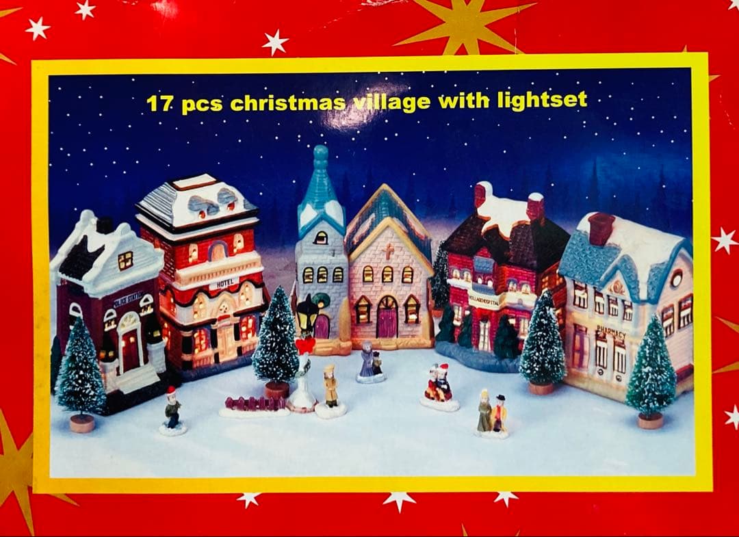 美品❗️ クリスマス ビレッジ ライトセット 17ピース ✨