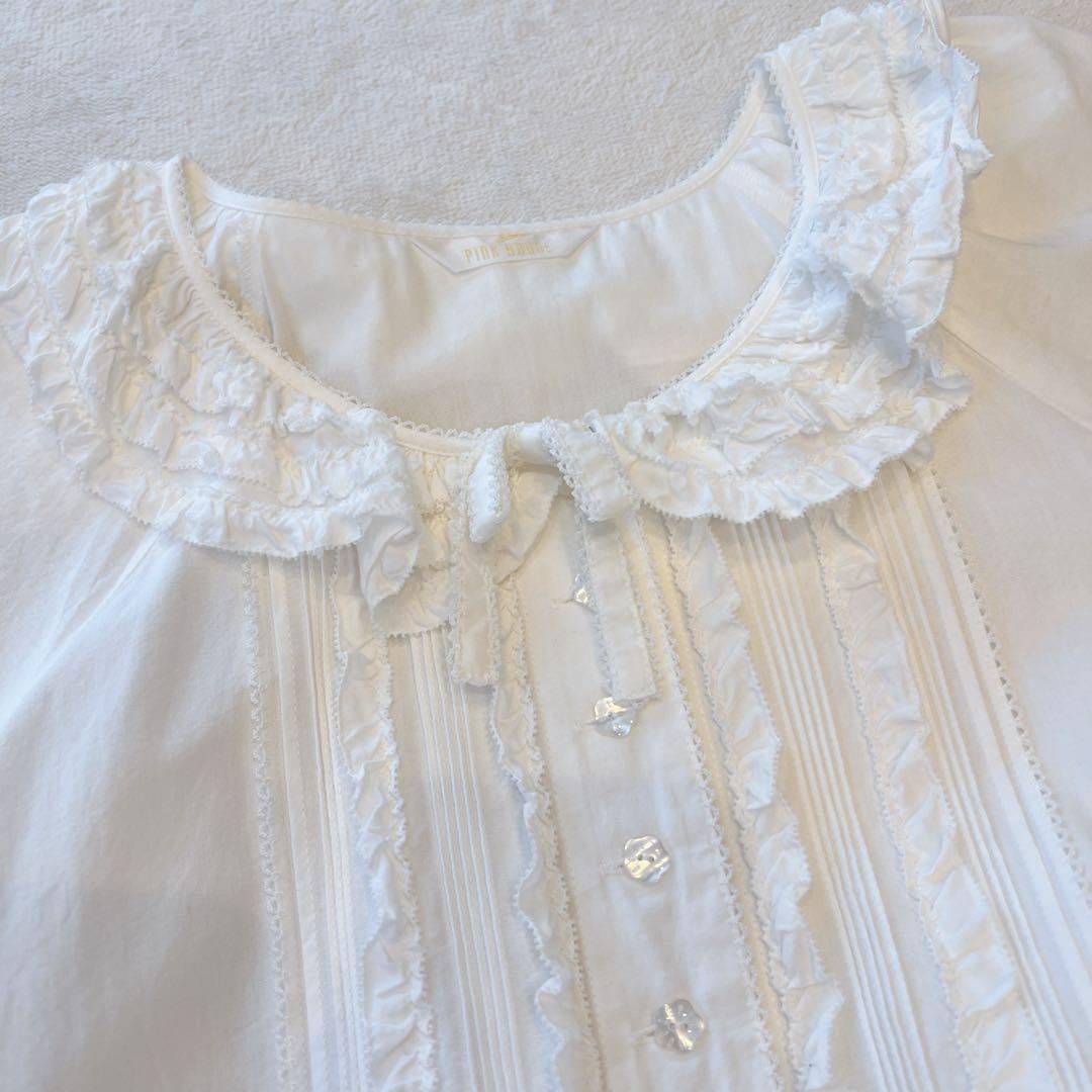 【美品】ピンクハウス　段々ピコフリルブラウス