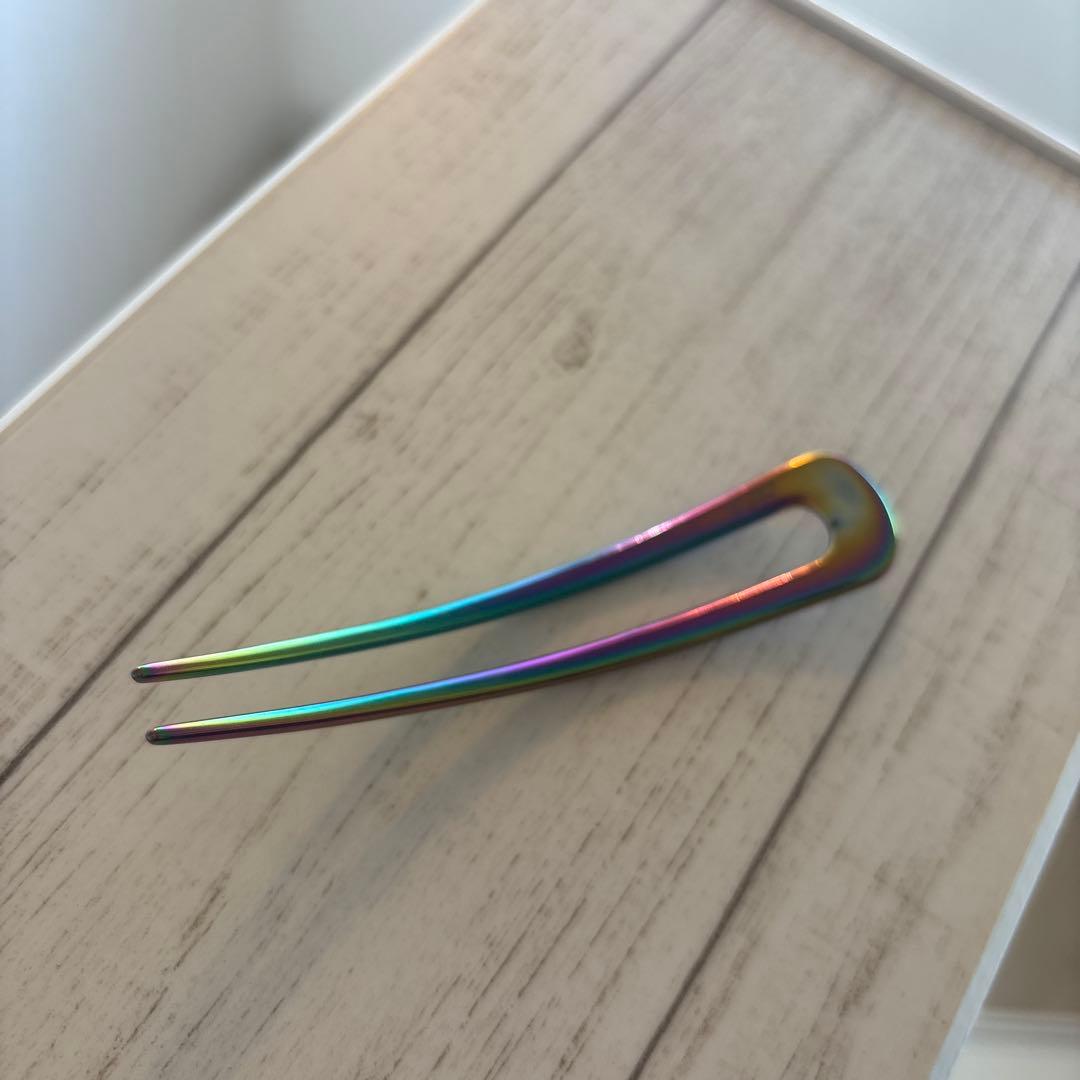 コレットマルーフ　レアなレインボー　ヘアピン