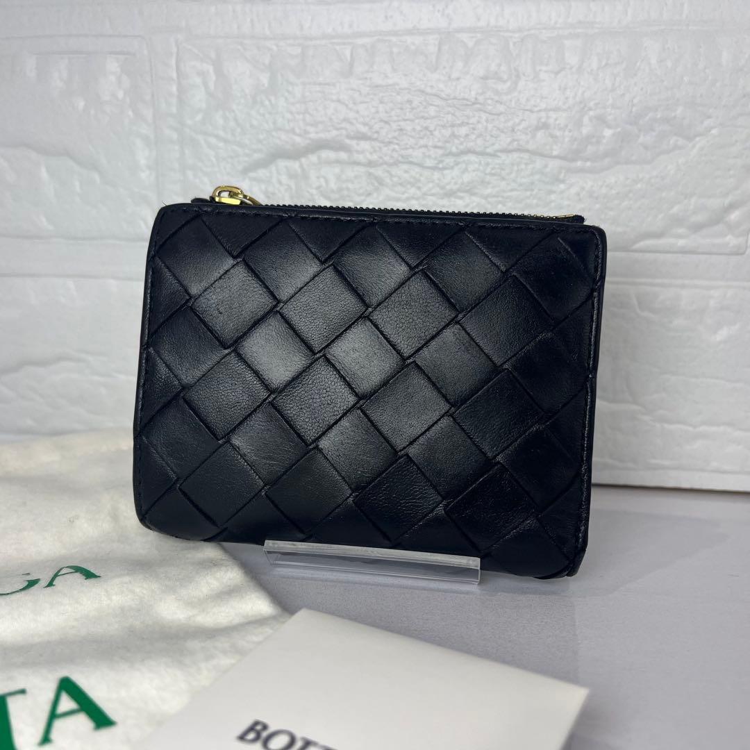 BOTTEGA VENETA 二つ折り財布 イントレチャート ブラック 美品