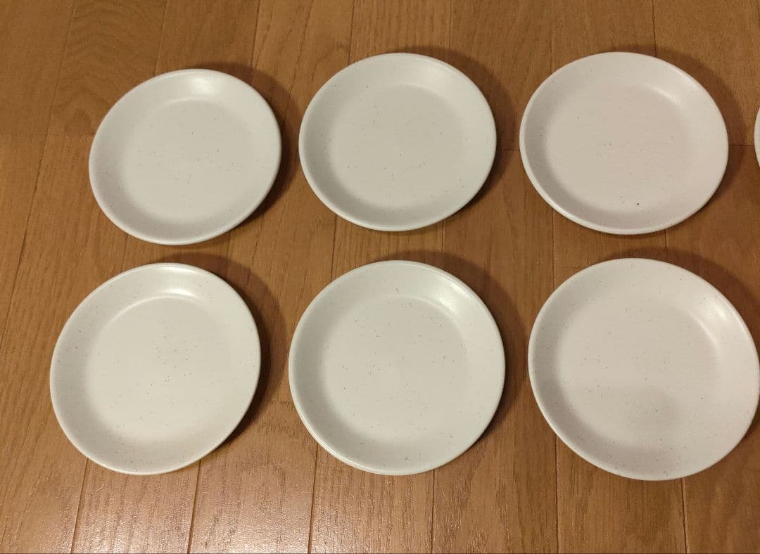 陶器 小皿 10枚セット 約14cm 白粉引（黒い斑点） ⑥