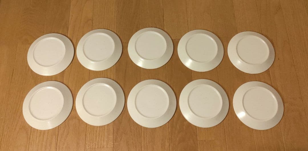 陶器 小皿 10枚セット 約14cm 白粉引（黒い斑点） ⑥