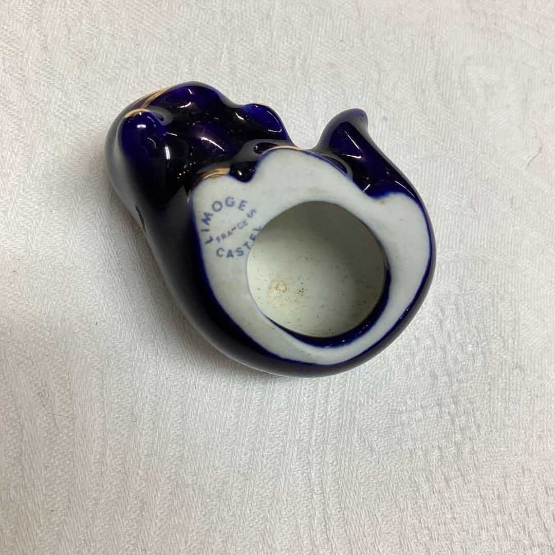 LIMOGES　CASTEL　リモージュ　猫の置物　フランス製　4ｃｍ　猫