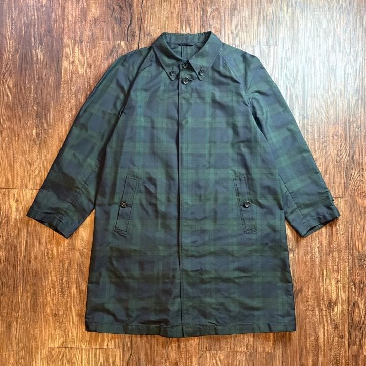 【古着】BROOKS BROTHERS コート ブラックウォッチチェック L