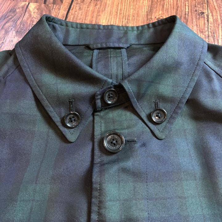 【古着】BROOKS BROTHERS コート ブラックウォッチチェック L