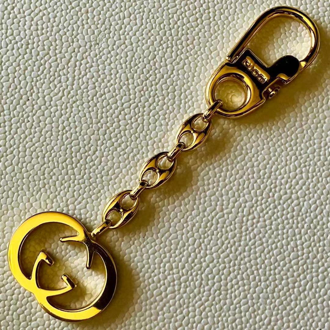 GUCCI インターロッキング ダブルG キーホルダー バッグチャーム 美品❣️