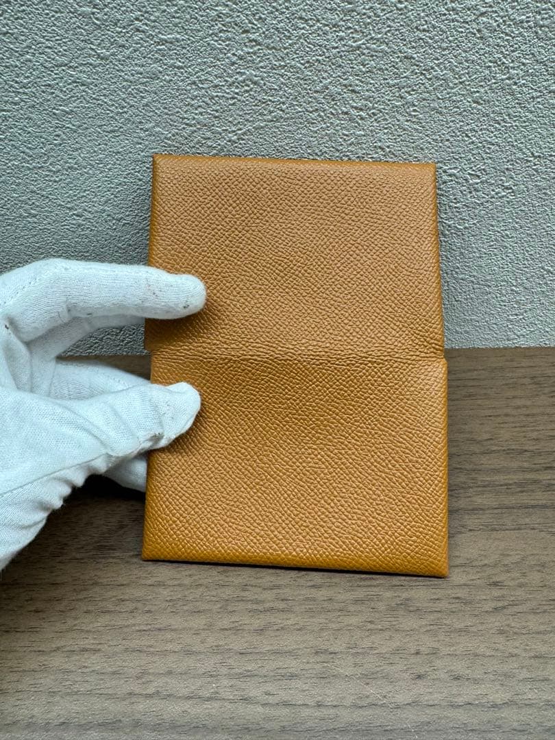 HERMES エルメス　茶色レザー ケース 二つ折り