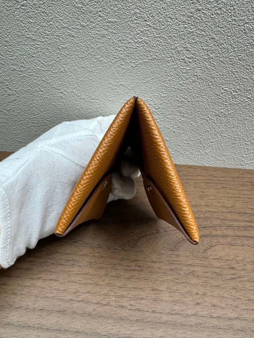 HERMES エルメス　茶色レザー ケース 二つ折り