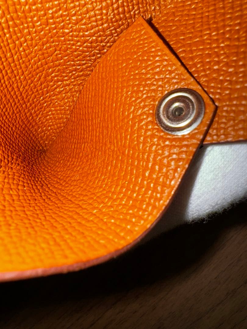 HERMES エルメス　茶色レザー ケース 二つ折り
