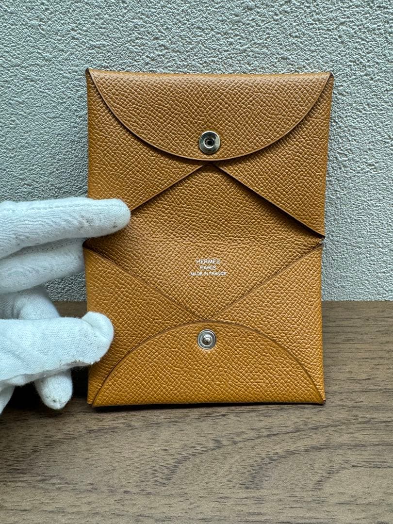 HERMES エルメス　茶色レザー ケース 二つ折り