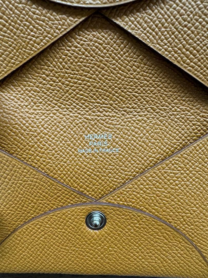 HERMES エルメス　茶色レザー ケース 二つ折り