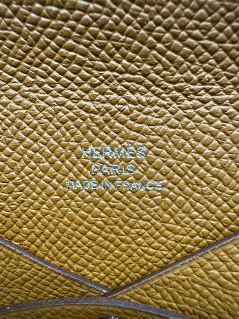HERMES エルメス　茶色レザー ケース 二つ折り
