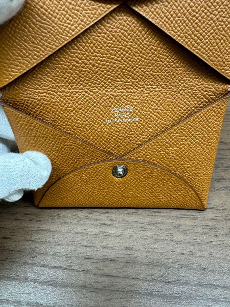 HERMES エルメス　茶色レザー ケース 二つ折り