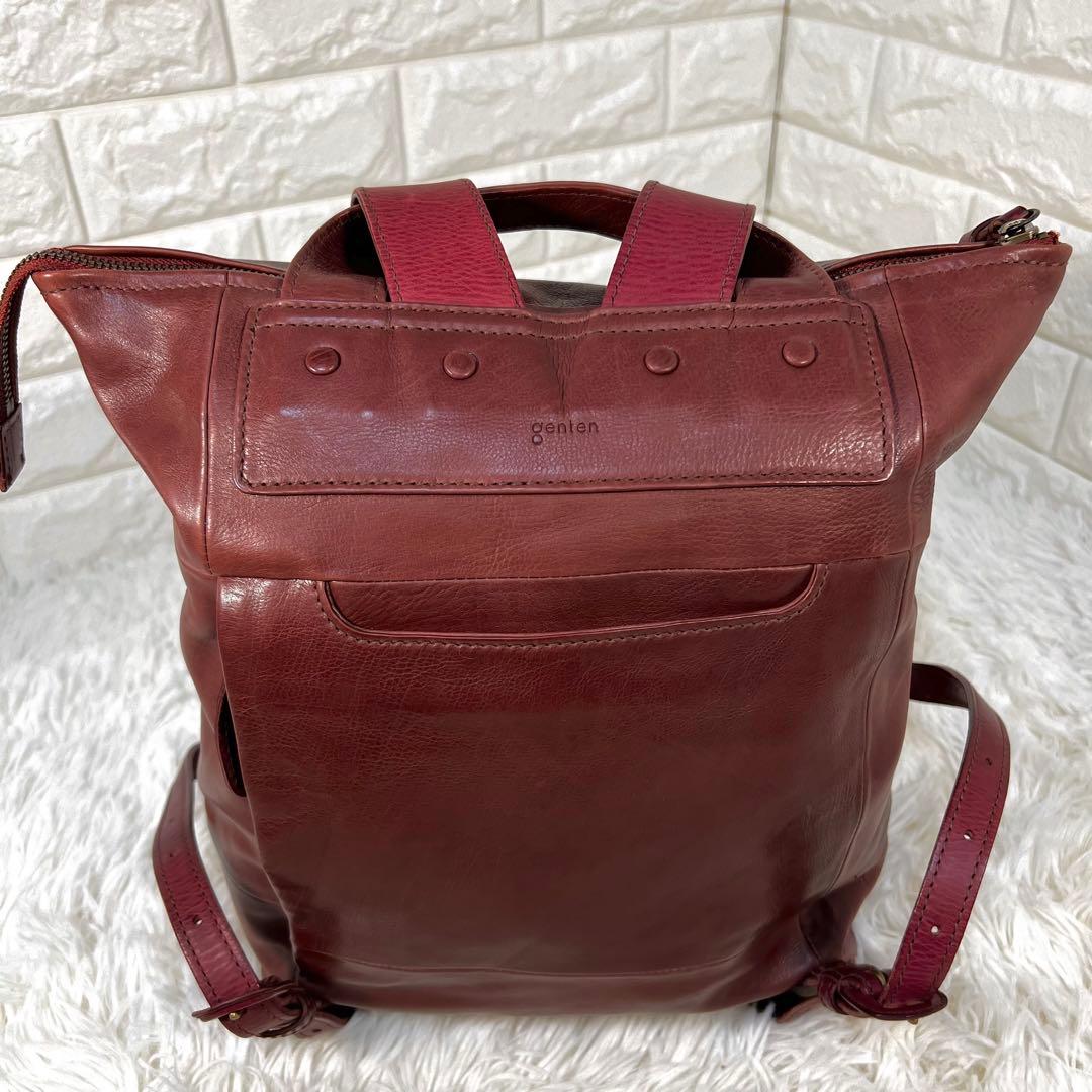 良品✨ゲンテン✨genten レザーリュック A4対応 ブラウン