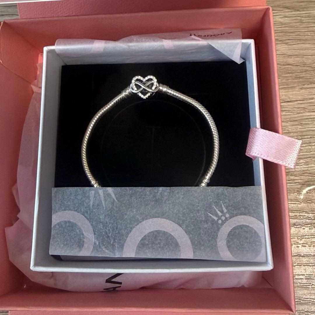 Pandora インフィニティ　ハートスネークチェーンブレス 17