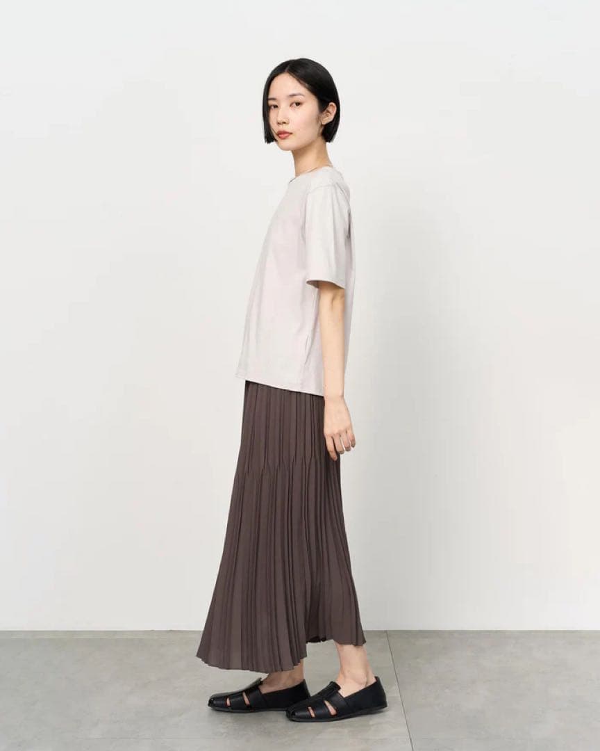 SOEJU（ソージュ） プリーツスカート 78cm丈 カーキブラウン