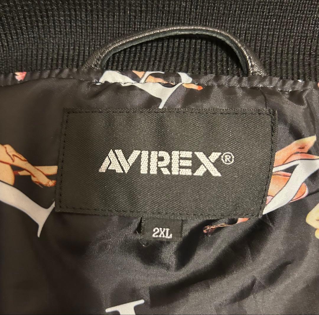 AVIREX⭐︎2XLレザーフライトジャケット MA-1 レザージャケット 羊革