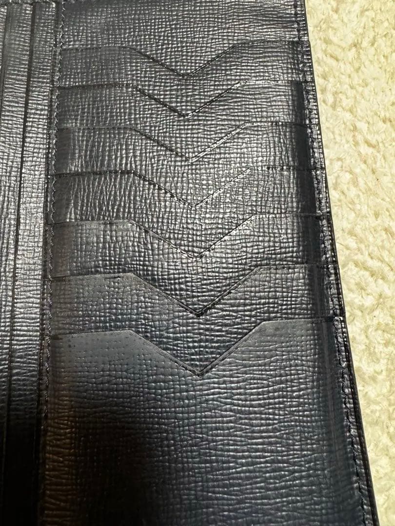 Valextra ネイビー 小銭入れ付き 14カード レザー 長財布