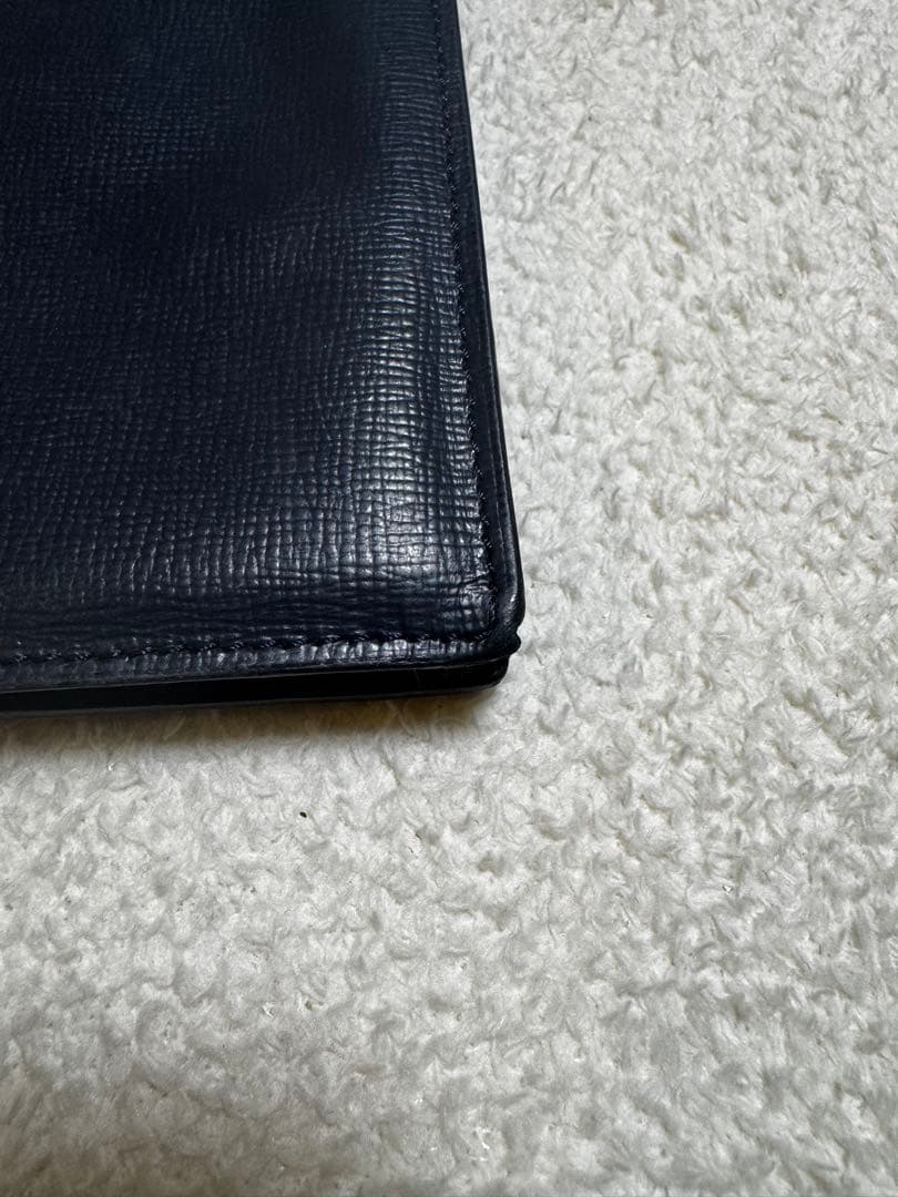 Valextra ネイビー 小銭入れ付き 14カード レザー 長財布