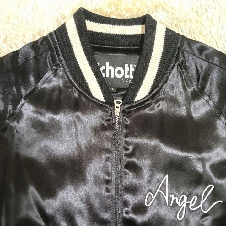 ✅️出品→10/19迄✅️新品タグ付き Schott NYC スカジャン サテン