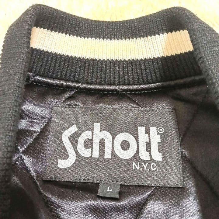 ✅️出品→10/19迄✅️新品タグ付き Schott NYC スカジャン サテン