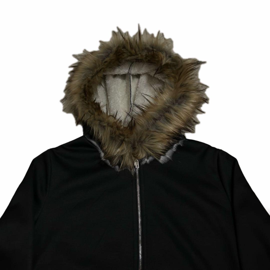 トップス 00s Fur Angel Heart Graphic Zip Hoodie