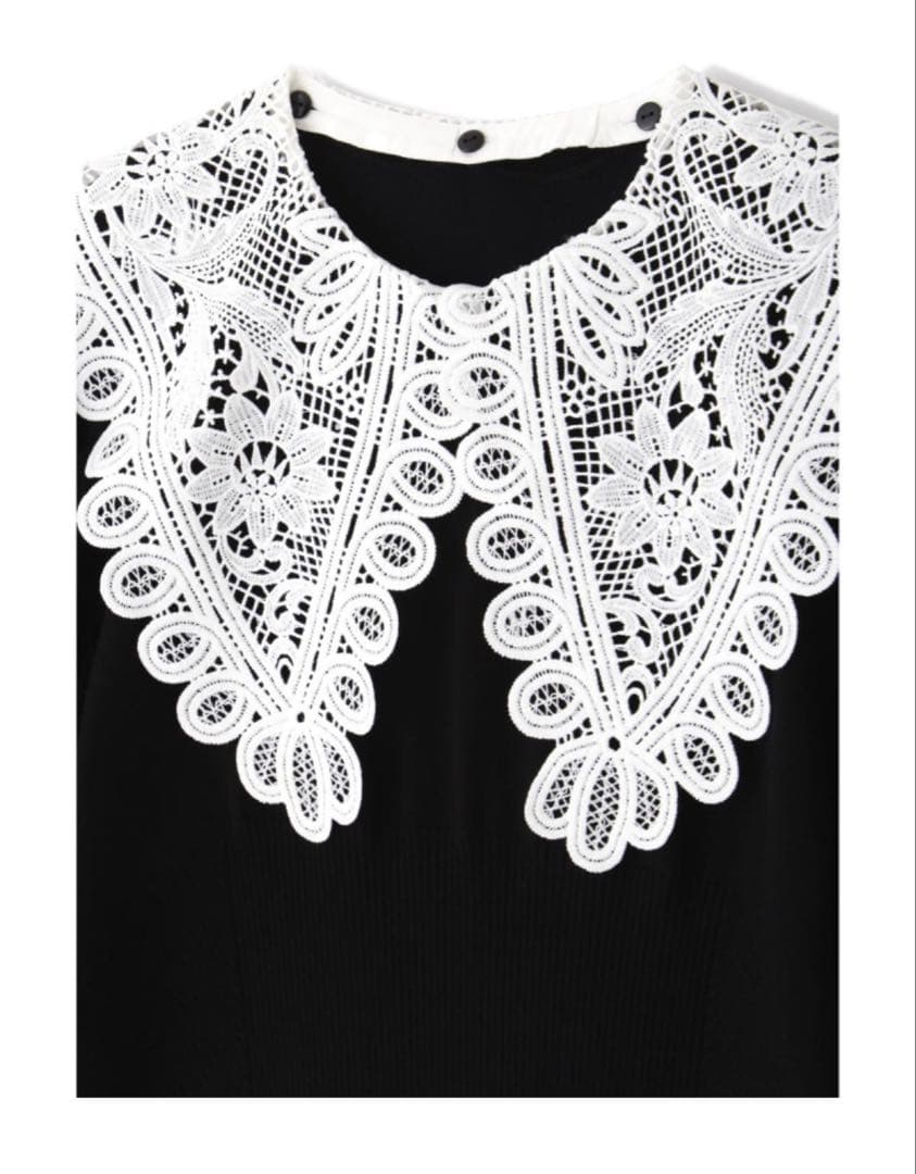 JILL STUART レースカラーニットドレス