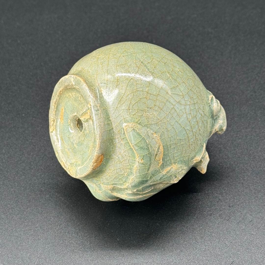 青磁　桃　水滴　時代物