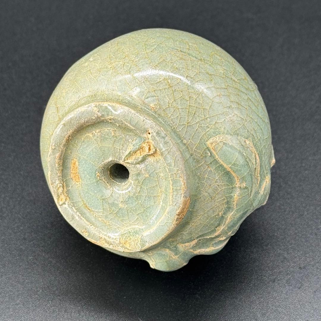 青磁　桃　水滴　時代物