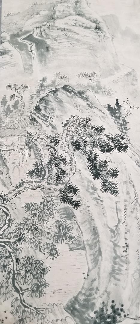 開運掛け軸　玄山水　190ｘ43