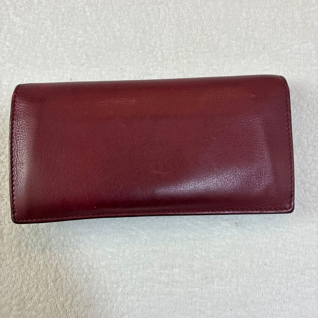 BURBERRY バーバリー 長財布 レザー ボルドー×ブラック