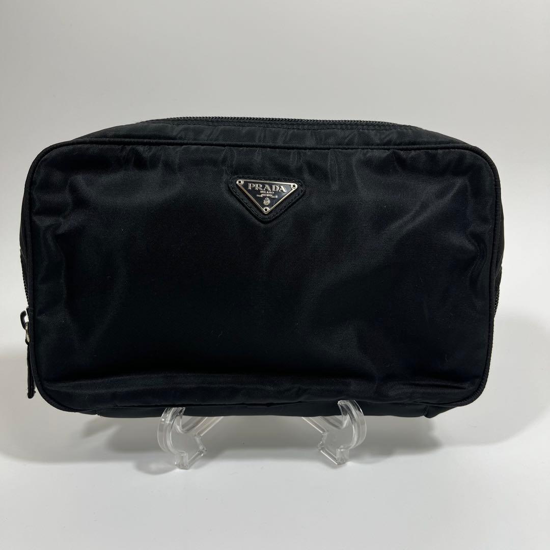 ✨美品✨PRADA　ポーチ　バッグ　三角ロゴ　ナイロン　ブラック