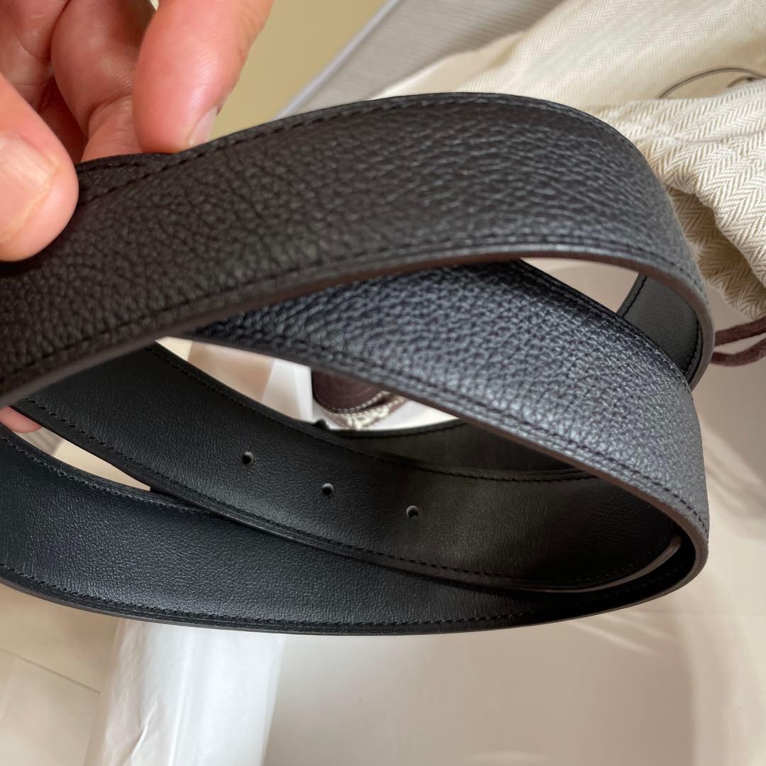 HERMES エルメス ベルト バックル リバーシブル トゴ マッド ブラック