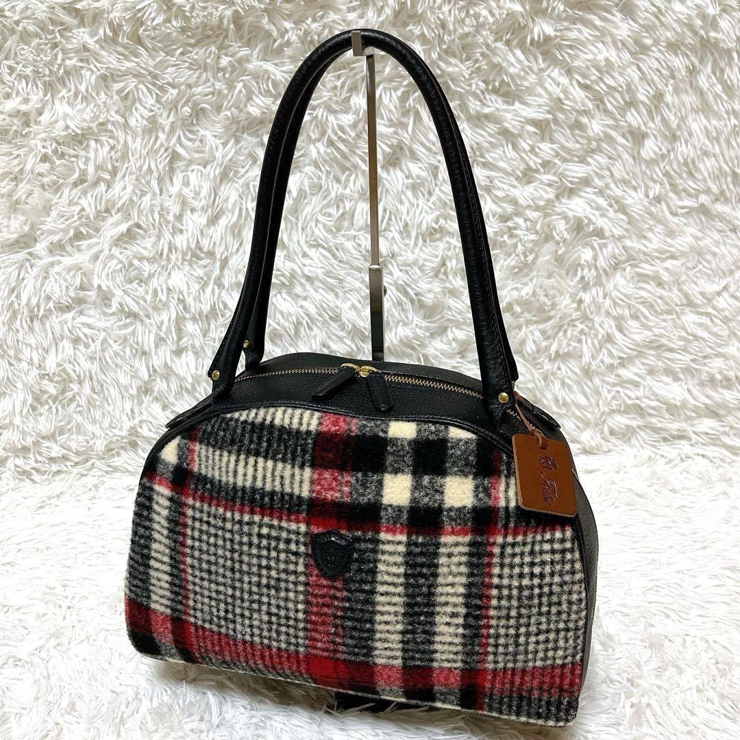 未使用級✨フェリージ 近年モデル wool blend handbag バッグ