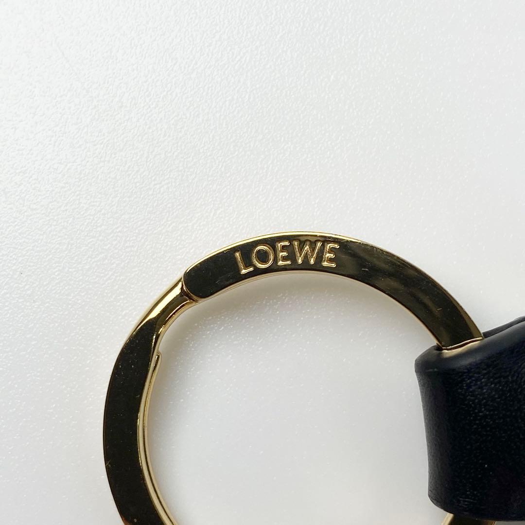 美品 ロエベ LOEWE キーリング ブラック ゴールド