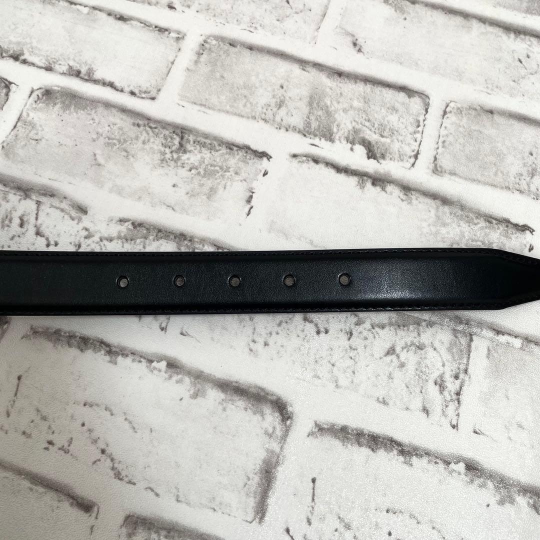 極美品✨ブルガリ　ベルト　スクエアバックル　シルバー金具　黒
