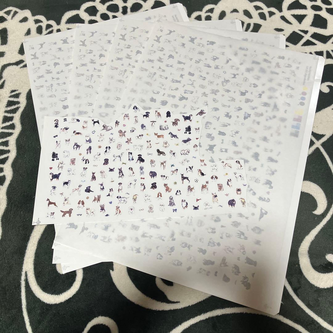 【新品未使用】ワンコ大集合転写紙4枚プラスおまけ