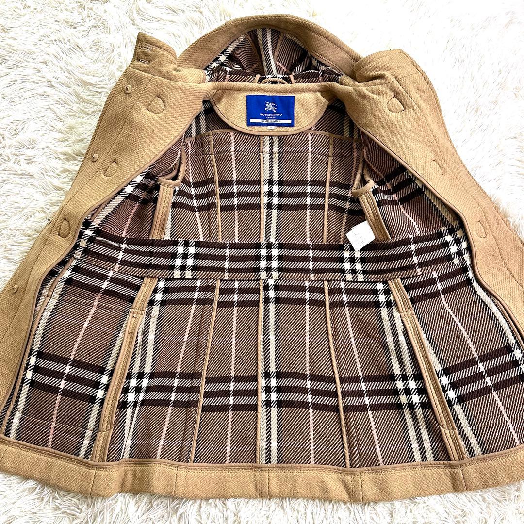 極美品✨バーバリーブルーレーベル ダッフルコート ヘリンボーン ノバチェック M