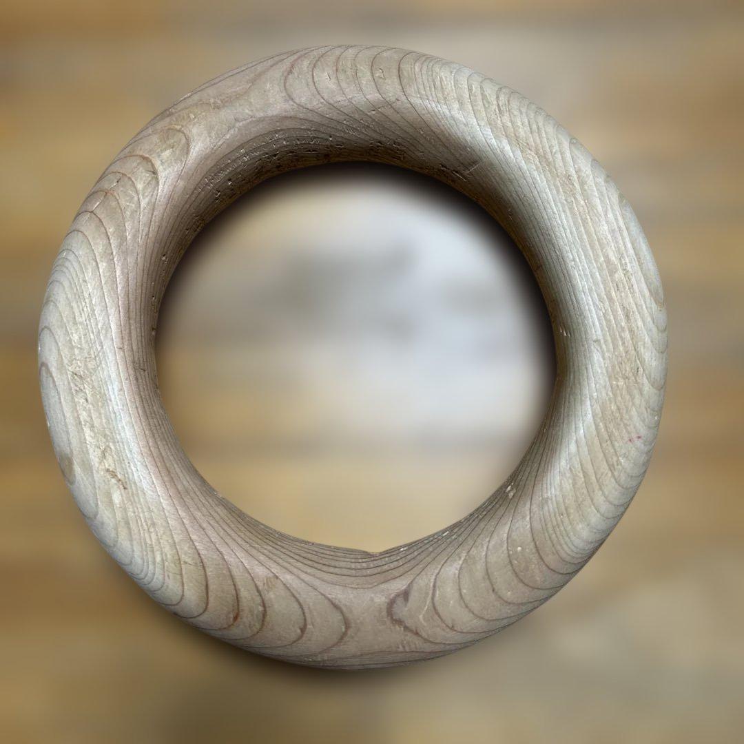 木製円形オブジェ