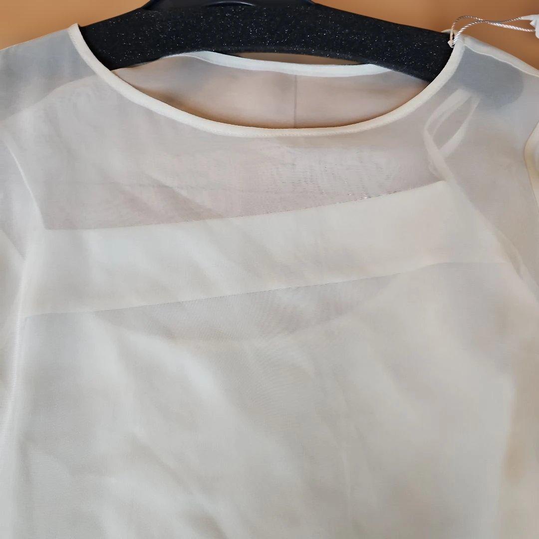 白 トップス　Drawing Nambers　チュニッドローイング　ナンバーズ