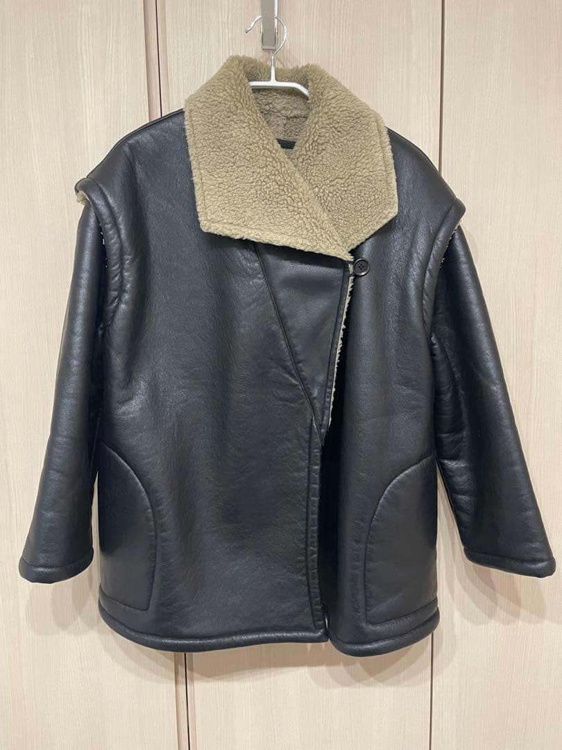 muller of yoshiokubo フェイクレザーボア コート2WAY