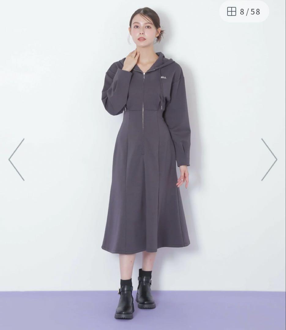 JILLbyJILL STUARTダイバーフーディーロングワンピース