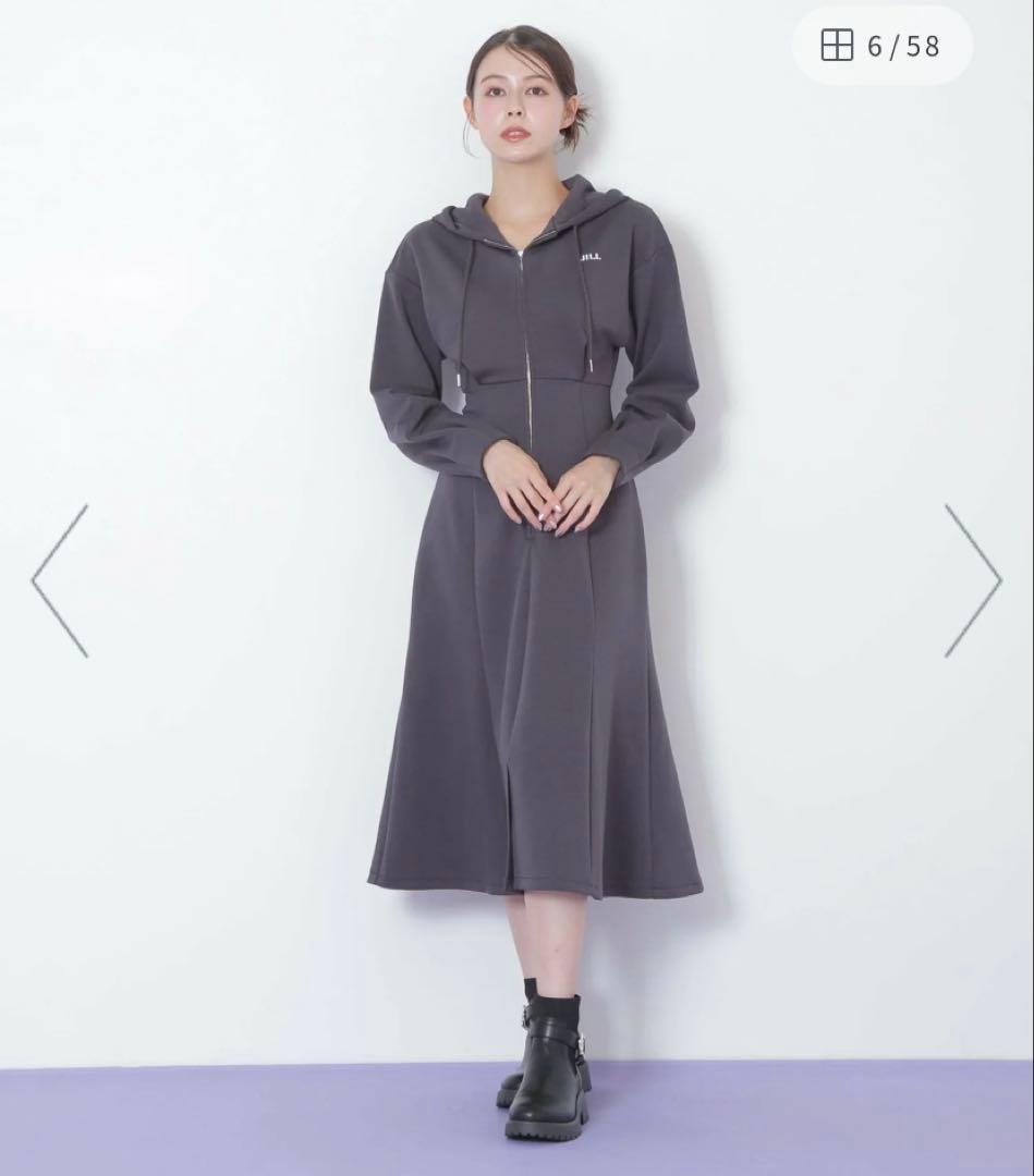 JILLbyJILL STUARTダイバーフーディーロングワンピース