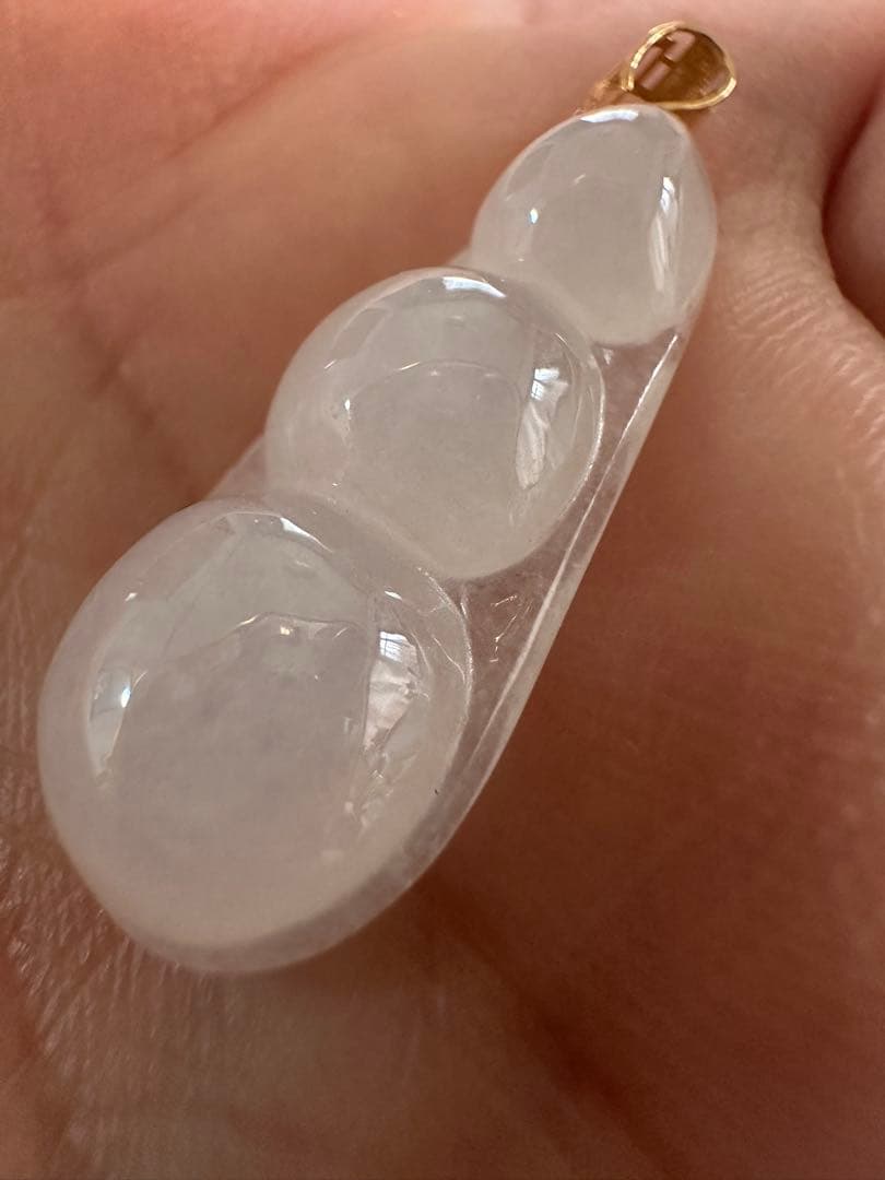 18K金製パチカン｜ミャンマー産 天然翡翠A貨「白月光」高透明 ペンダントトップ
