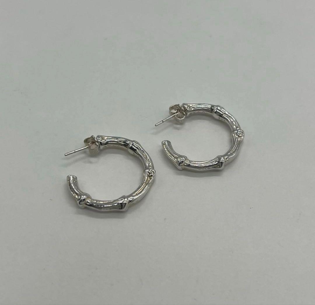 美品 ティファニー ピアスバンブー フープ シルバー 925 pagjgさん専用
