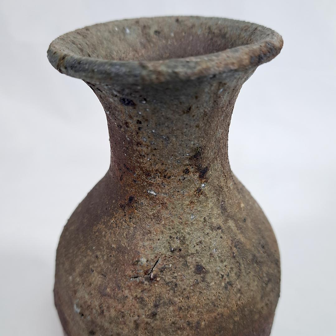 森岡成好作「徳利」/一輪挿し/陶器/南蛮焼締