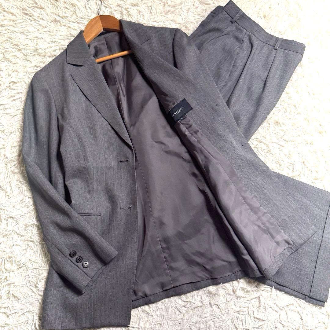 バーバリーロンドン パンツスーツ セットアップ テーラード 2B グレー M〜L